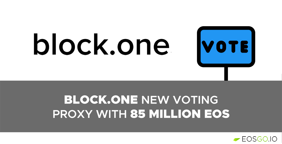 Block.One 新的代理投票账号含 8500 万个 EOS 
