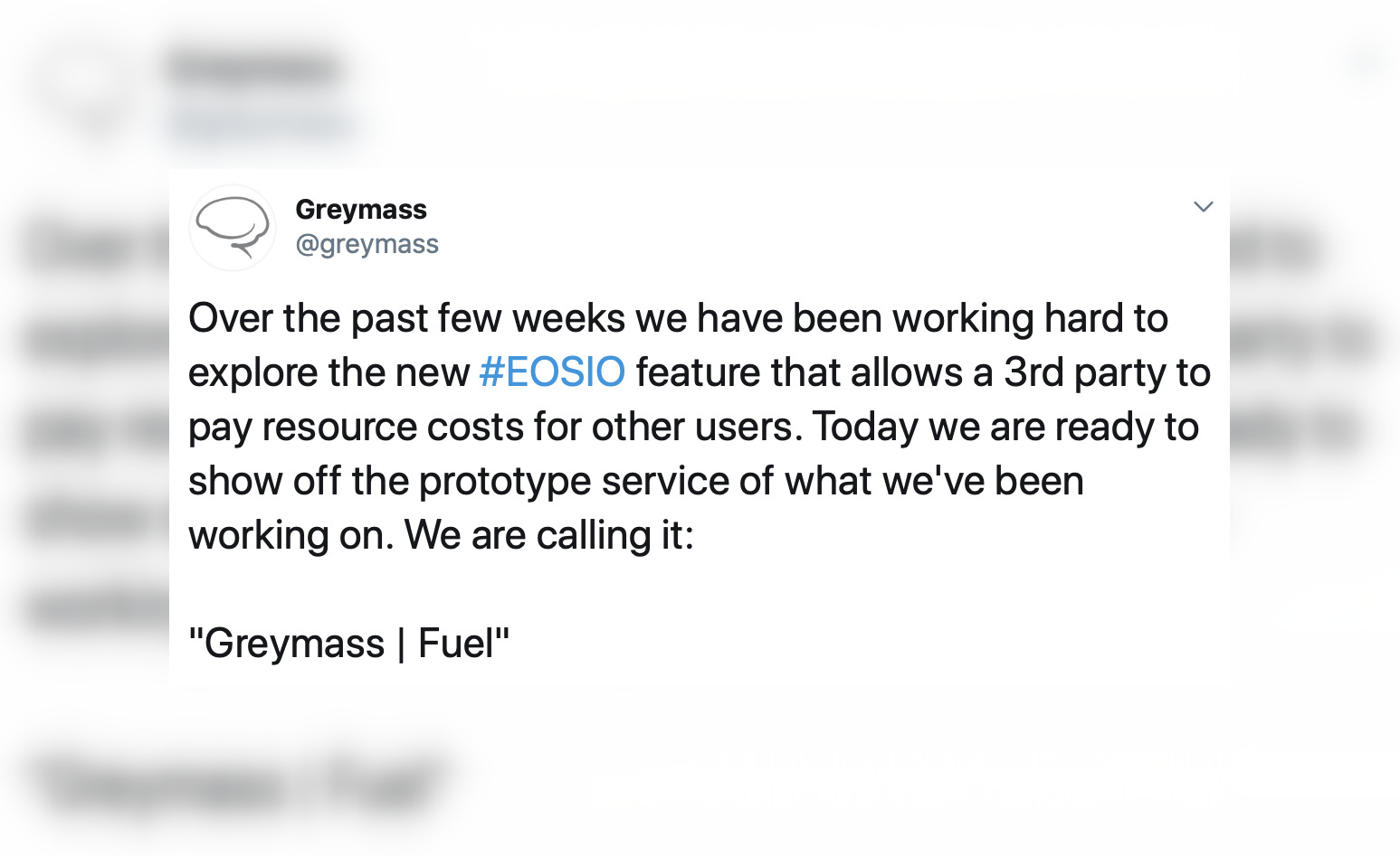 Greymass revealed Greymass Fuel Prototype