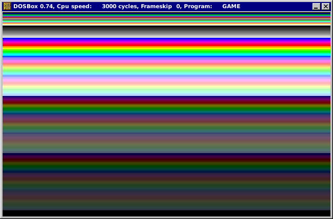 A screenshot of DOSBox running a demo program