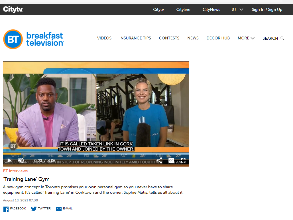 Breakfast Television x Training Lane