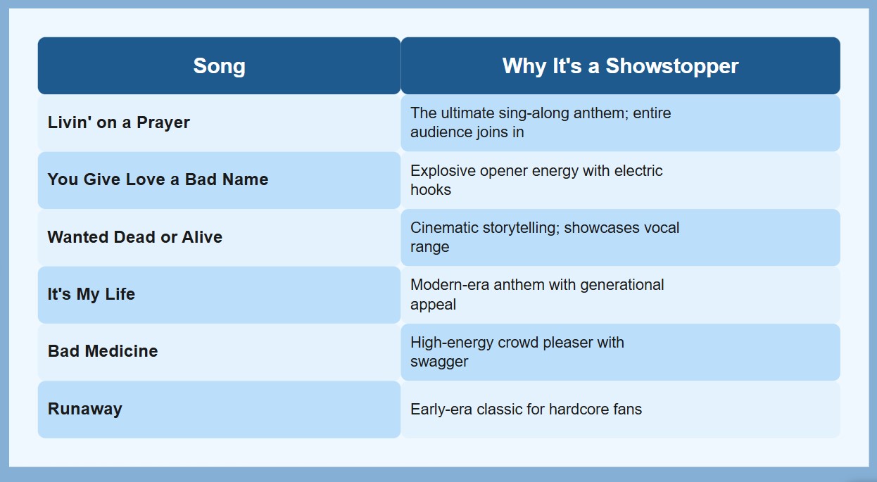 What Bon Jovi Songs Does Bon Jour Perform?