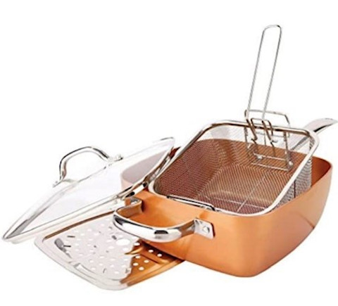 Copper Chef – 6-in-1 uses Oven Safe Non-Stick Copper Titanium Pan Set 