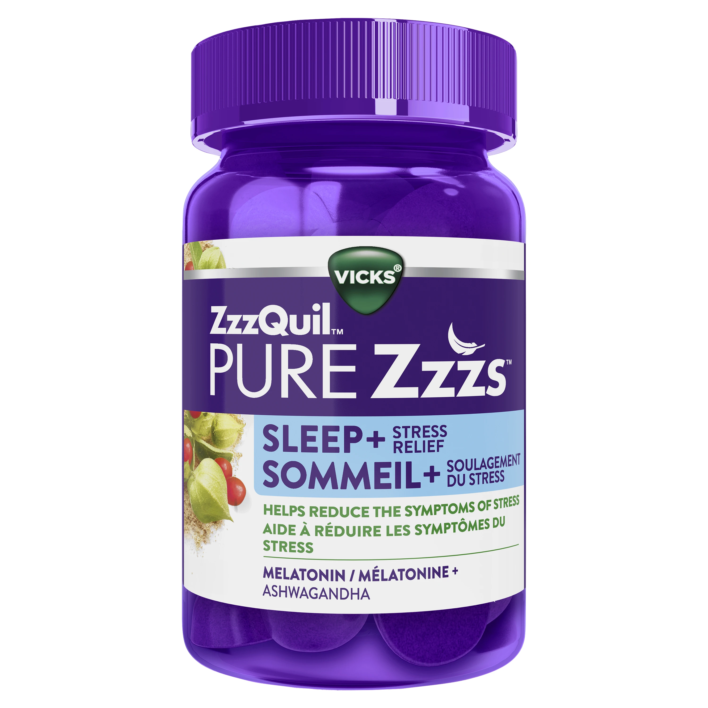 ZzzQuil PURE Zzzs Sleep+ Stress Relief Melatonin Gummies