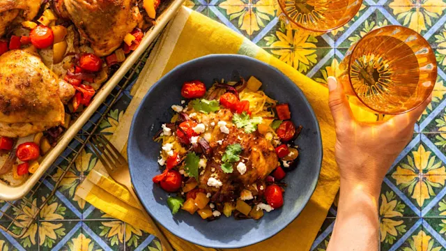 Low Carb Harissa Chicken Thigh Sheet Pan