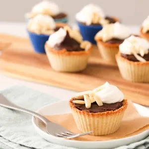 Chocolate Tahini Tartlet with Whipped Cream