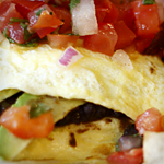 Eggs with Avocado and Salsa with Cantaloupe and Sausage Recipe