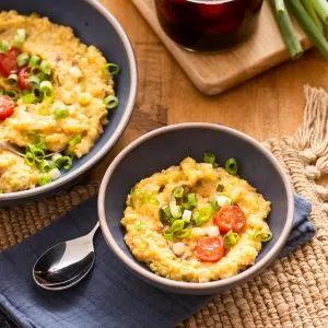 Cheddar and Spring Onion Cauliflower Risotto