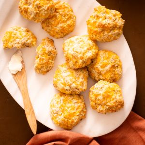 Low Carb Cheddar-Garlic Drop Biscuits Recipe | @Atkins