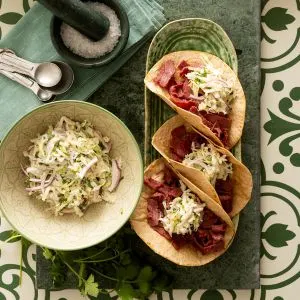 Keto Corned Beef and Cabbage Tacos