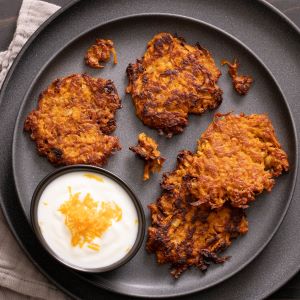 Orange-Spiced Sweet Potato Pancakes Recipe | @Atkins