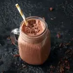 Chocolate, Pear, and Spinach Protein Shake Smoothie
