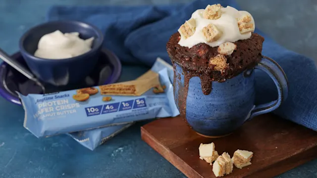 Low Carb Chocolate Peanut Crunch Mug Cake