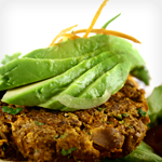 Lettuce-Wrapped Cheddar Veggie Burger with Avocado and Onion Recipe | @Atkins