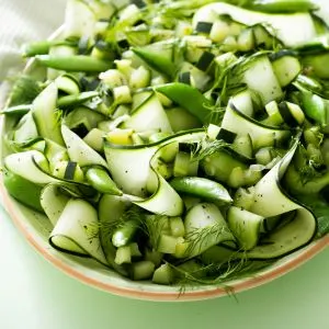 Sautéed Snap Peas and Cucumbers with Shallot and Dill 