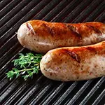 Sausages with Baby Kale and Mustard Sauce