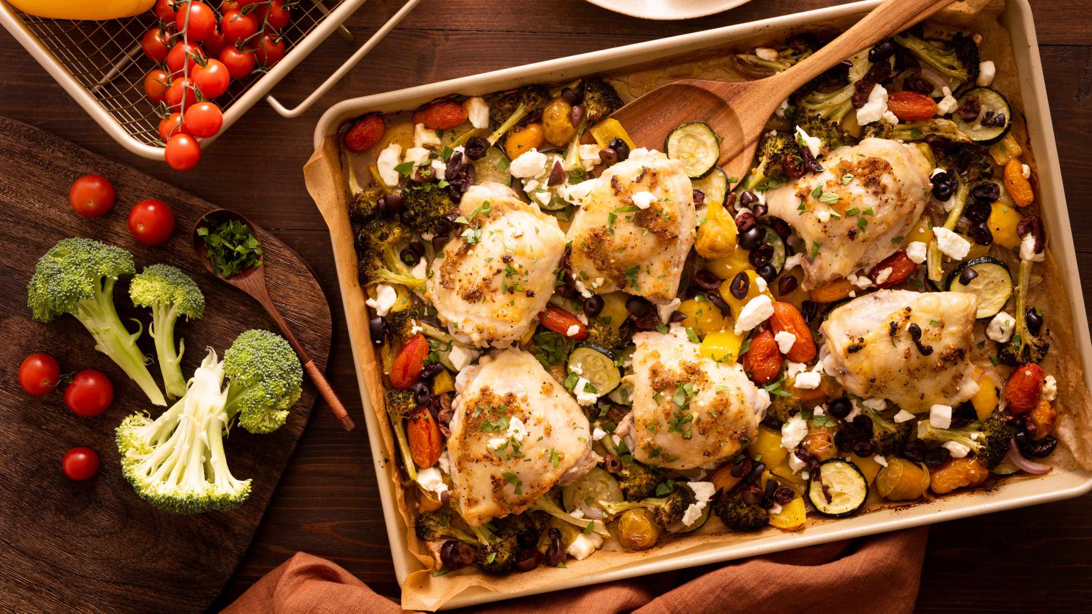 Low Carb Mediterranean Chicken Sheet Pan Recipe | @Atkins