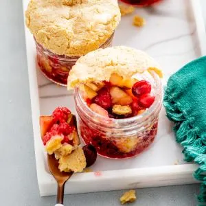 Mini Pear, Raspberry, and Cranberry Pies