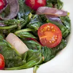 Mixed Greens Cooked with Tomatoes and Ginger 