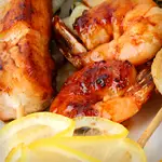 Lemony Chicken, Shrimp and Vegetable Kebabs