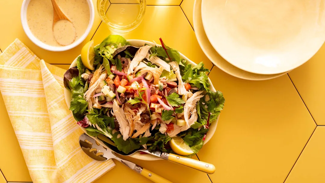 mediterranean-salad-with-rotisserie-chicken