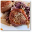 Speck-Wrapped Scallops with Sautéed Radicchio and Endive