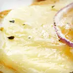 Open-Faced Cheddar Sandwiches Topped with Balsamic Red Onions 