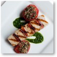 Swordfish Kebabs with Roasted Tomato and Parsley Sauce Recipe | @Atkins