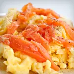Keto Creamy Scrambled Eggs with Dill and Smoked Salmon