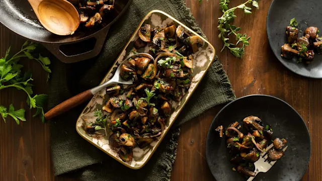 Low Carb Roasted Mushrooms with Browned Butter