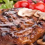 Pork Chops with Fresh Mushrooms, Tomatoes and Bell Pepper 