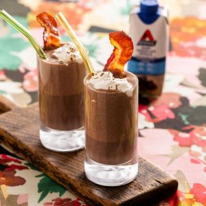 Low Carb Boozy Chocolate Peanut Butter and Bacon Milkshake Recipe | @Atkins