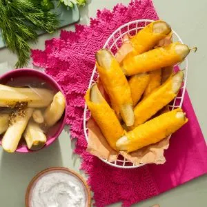 Keto Savory Cheddar-Wrapped Dill Spears