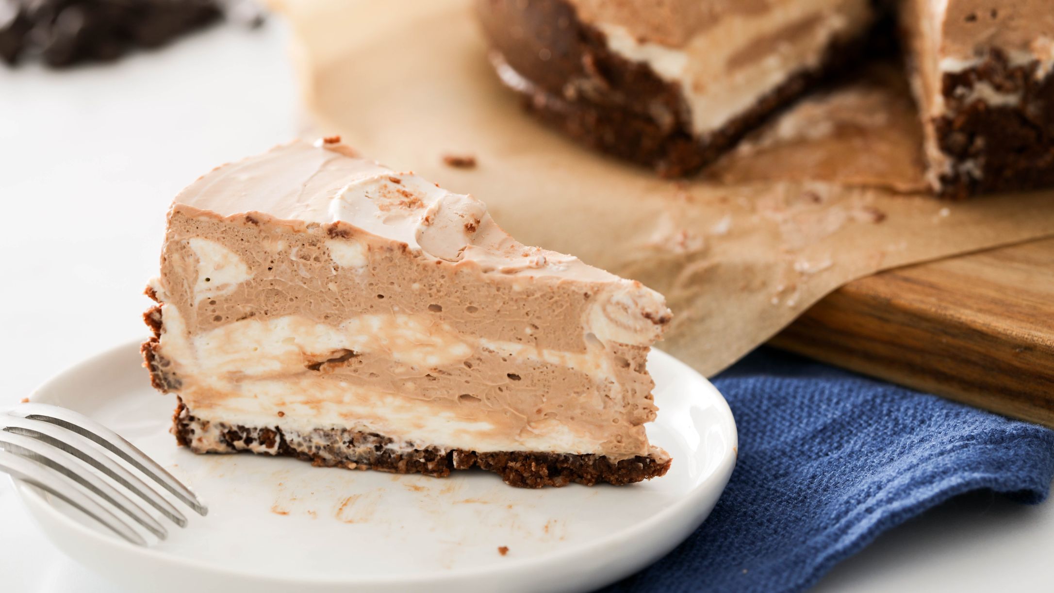 Chocolate Swirl No Bake Cheesecake Recipe | @Atkins