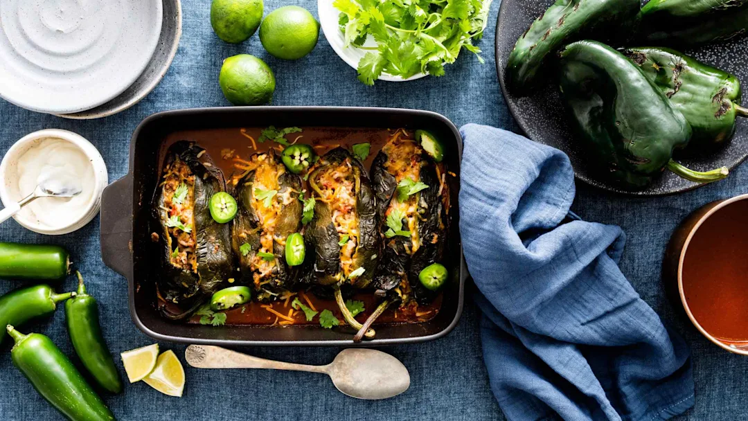 spicy-low-carb-beef-enchilada-chiles-rellenos