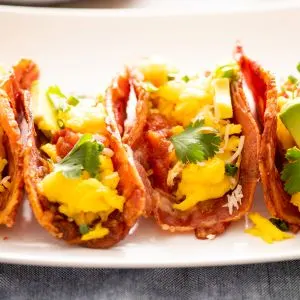 Keto Bacon Shell Breakfast Tacos