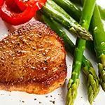 Keto Ginger Grilled Pork with Asparagus-Pepper Medley