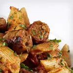 Grilled Fennel, Sausage and Tomato Pasta 