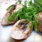 Veal Breast Roll with Parsley, Pepper and Mushroom Filling 
