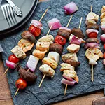 Lemon Chicken and Shrimp Kabobs