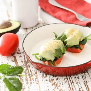 Tomato, Avocado, Spinach and Monterey Jack Stacks
