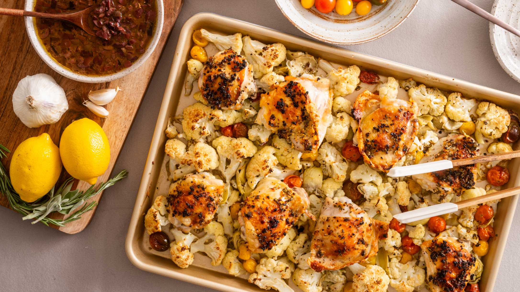 Low Carb Chicken and Artichoke Sheet Pan Recipe | @Atkins