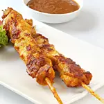 Chicken and Beef Satays with Peanut Dipping Sauce 