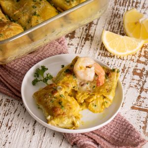 Crepes with Curried Seafood Filling Recipe | @Atkins