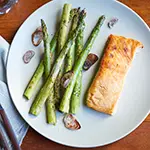 Keto Maple Mustard Glazed Salmon and Asparagus