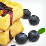 Orange-Sour Cream Waffles with Fresh Blueberry Sauce Recipe | @Atkins