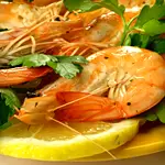 Shrimp Scampi with Zucchini, Red Bell Peppers and Pesto
