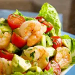 Keto Shrimp with Avocado and Tomato Salad
