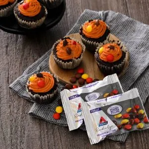 Chocolate Peanut Butter Candy Cupcakes