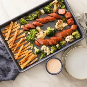 Low Carb Kielbasa and Veggie Sheet Pan