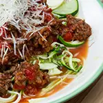 Keto Veggie Spaghetti with Turkey Meatballs